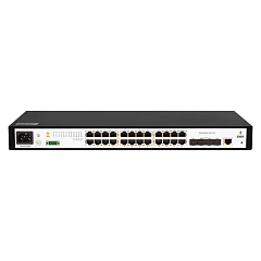 Коммутатор SNR Управляемый коммутатор уровня 2+, 24 порта 10/100/1000Base-T, 4 порта 1/10G SFP+, встроенный БП ~220V AC, разъем для АКБ 12V с возможностью заряда