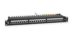  Cabeus PL-24-Cat.5e-SH-Dual IDC Патч-панель 19"(1U), 24 порта RJ-45 полностью экранированная, категория 5e, Dual IDC
