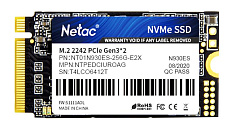 Ssd накопитель Netac SSD N930ES 256GB PCIe 3 x2 M.2 2242 NVMe 3D NAND, R/W up to 1650/1260MB/s, TBW 150TB, 3y wty