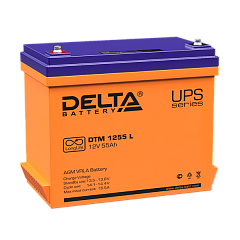 АКБ Delta Аккумуляторная батарея для ИБП DTM 1255 L (12V / 55Ah) AGM, 12 лет (4614010640012)