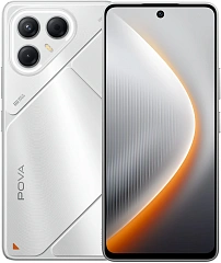 Смартфон Tecno Pova 7 5G 128Gb 8Gb серебристый 3G 4G 2Sim 6.78" IPS 1080x2460 And15 50Mpix 802.11 a/ LJ7 128+8 MAGIC SILVER