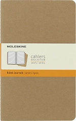 Блокнот Moleskine CAHIER JOURNAL QP416 Large 130х210мм обложка картон 80стр. линейка бежевый (3шт)