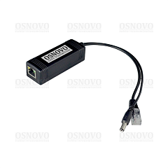 PoE-сплиттер OSNOVO PoE Splitter/2 PoE-сплиттер Fast Ethernet. Соответствует стандартам PoE IEEE 802.3af. Предназначен для питания оконечных сетевых устройств