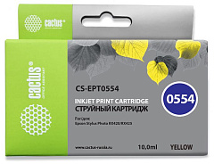 Картридж струйный Cactus CS-EPT0554 T0554 желтый (16мл) для Epson Stylus RX520/Stylus Photo R240 с чипом