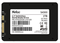 Ssd накопитель Netac SSD SA500 1TB 2.5 SATAIII 3D NAND, R/W up to 530/475MB/s, TBW 480TB, 3y wty