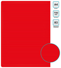 Папка с 80 прозр.вклад. Бюрократ ДеЛюкс DLVBOX80RED A4 пластик 0.7мм красный в коробе