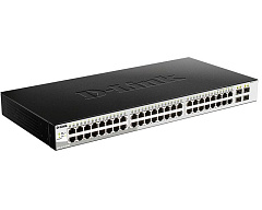 Коммутатор D-Link DGS-1210-52/ME/B1A, L2 Managed Switch with 48 10/100/1000Base-T ports and 4 1000Base-X SFP ports.16K Mac address, 802.3x Flow Control, 4K of 802.1Q VLAN, 802.1p Priority Queues, Traffic Segmen