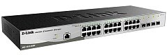 Коммутатор D-Link DGS-1210-28/ME/B2A, L2 Managed Switch with 24 10/100/1000Base-T ports and 4 1000Base-X SFP ports.16K Mac address, 802.3x Flow Control, 4K of 802.1Q VLAN, 802.1p Priority Queu