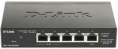 Коммутатор D-Link DGS-1100-05PDV2/A1A, L2 Smart Switch with 4 10/100/1000Base-T ports and 1 10/100/1000Base-T PD port(2 PoE ports 802.3af (15,4 W), PoE Budget 18W from 802.3at / 8W from 802.3af).2K Mac address