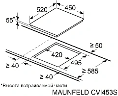 Индукционная варочная поверхность Maunfeld CVI453SBWH Inverter белый
