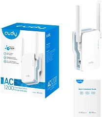 Усилитель CUDY RE1200 AC1200 Wi-Fi Mesh Repeater, AP mode, Chipset MediaTek, Cudy Mesh Support, 867Mbps at 5GHz + 300Mbps at 2.4GHz, 802.11ac/a/b/g/n, 1 10/100Mbps Port, WPS button, Intelligent Signal Light, Access Control, LED control, Cudy APP