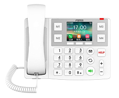 IP-телефон Fanvil Care Series IP Phone3.5" 320 x 240-pixel color display2 SIP Line4 Quick KeyBig ButtonWIFI 2.4GHz & 5GHzHAC HandsetG.722, OpusSOS ButtonDesktop Stand/Wall Mountable(optional)