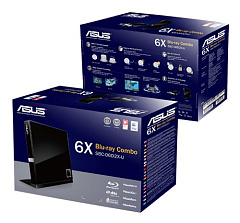 Привод Blu-Ray Asus SBW-06D2X-U/BLK/G/AS черный USB slim внешний RTL
