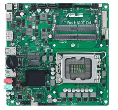 Материнская плата ASUS PRO H610T D4-CSM, LGA1700, B610, 2*DDR4, DP,HDMI, SATA 6.0, M.2, USB 3.2*2, USB 2.0*2,  mITX; 90MB1AM0-M0EAYC