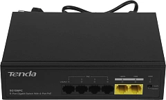 Коммутатор Tenda SG106PC Коммутатор неуправляемый PoE, 6 портов 6x1 Гбит/с, PoE 4х до 30 Вт, 2хUplink, настольный