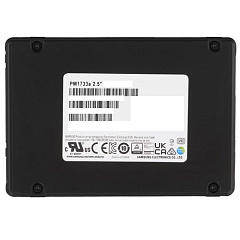 Твердотельный накопитель Samsung Enterprise SSD, 2.5"(SFF/U.3), PM1733a, 7680GB, NVMe, PCIe Gen4 1x4 or DP 2x2, R7500/W4100Mb/s, IOPS(R4K) 1600K/170K, MTBF 2M, 1DWPD/5Y, OEM