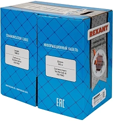 Кабель информационный Rexant 01-0050 кат.6 UTP 4 пары нг(А)-HF внутренний 305м оранжевый