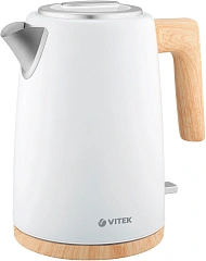 Чайник электрический Vitek VT-1154 1.7л. 2200Вт белый/дерево корпус: металл/пластик