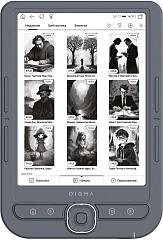 Электронная книга Digma syne 6" E-Ink Carta 758x1024 1.2Ghz 256Mb/32Gb/SD/microSDHC/подсветка дисплея темно-серый (в компл.:обложка)