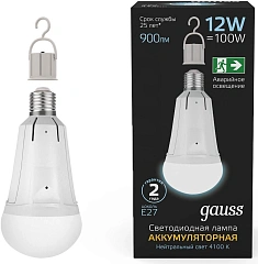 Лампа светодиодная Gauss 102002212 12Вт цок.:E27 груша 220B св.свеч.бел.нейт. (упак.:1шт)