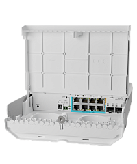 Уличный коммутатор MikroTik netPower Lite 7R with 8 x Gigabit Ethernet ports (7 with Reverse POE-in, 1 with PoE-OUT), 2 x SFP+ cages, SwitchOS, outdoor enclosure, mounting kit (power supply NOT included)
