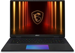 Ноутбук MSI Titan 18 HX AI A2XWJG-206RU Intel Core Ultra 9 285HX/64Gb (2*32 D5)/SSD4Tb/RTX5090 24Gb (175W)/18"/IPS/MiniLED/WQUXGA/3840x2400/120Hz/Win11/RJ-45/Black/3.6kg