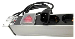  Блок розеток Rem-10 с выкл., 8 Sсhuko, 10 A, алюм., 19", шнур 1.8 м. IEC 60320 C14