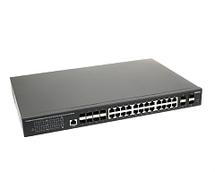 PoE Коммутатор OSNOVO SW-32G4X-3L Управляемый L3 PoE коммутатор Gigabit Ethernet на 16xGE RJ-45 c PoE + 8xGE Combo (RJ-45 + SFP) + 4x1G/10G SFP+ Uplink. Порты: 16 x GE (10/100/1000 Base-T) с поддержкой PoE