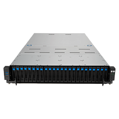 Сервер ASUS RS720A-E12-RS24U 2U, 2x AMD SP5(up to 400w), 24x DDR5(4800), 24x 2,5(16NVMe + 8NVMe/SATA/SAS*), 2xM.2 slot 2280, 6x PCIe Gen5 x8 or 3x PCIe Gen5 x16, up to 3 dual-slot GPUs, 2x10Gbe RJ45, 2x2600W