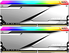 Оперативная память Netac Z RGB 32GB (2x16GB) DDR5-6400 (PC5-51200) C32 32-38-38-90 1.35V XMP Dual DIMM Kit Silver