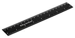 Линейка Silwerhof 160163 пластик дл.20см черный спайка