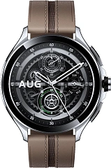 Смарт-часы Xiaomi Watch 2 Pro 46мм 1.43" AMOLED корп.серебристый рем.коричневый разм.брасл.:135-205мм (BHR7210GL)