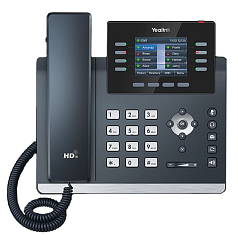 телефон YEALINK SIP-T44W, 12 аккаунтов, 2 порта USB, Wi-Fi, цветной экран 2.8", BLF, PoE, GigE, без БП, шт