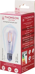 Лампа филам. Thomson Filament TH-B2342 9Вт цок.:E27 эдисон 220B св.свеч.бел.хол. ST64 (упак.:1шт)