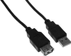 Кабель-удлинитель KingPrice KP-AmAf-v2-3m USB A(m) USB A(f) 3м черный [KP-AMAF-V2-3M]
