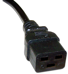 Шнур питания C19-Schuko угловая, 3х1.5, 220В, 16А, черный, 0.5 метра