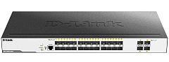 Коммутатор D-Link DGS-3000-28XS/B1A, L2 Managed Switch with 24 1000Base-X SFP ports and 4 10GBase-X SFP+ ports.16K Mac address, 802.3x Flow Control, 4K of 802.1Q VLAN, VLAN Trunking, 802.1p Priority Queues, Tra