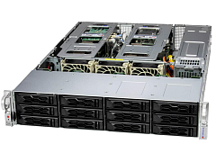 Серверная платформа Supermicro SuperServer 2U 621C-TN12R noCPU(2) 4th/5th Gen(MCC Carrier) /TDP 350W/no DIMM(16)/12x3,5"/2,5"/2x10Gb SFP+/2x1200W/SFT-DCMS-Single /4th Config