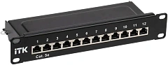 Патч-панель ITK PP12-1UC5ES-D05-10 10" 1U 12xRJ45 кат.5E STP