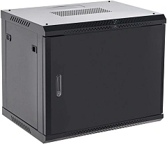 Шкаф коммутационный Rexant (04-0966-122) настенный 9U 600x600мм пер.дв.металл черный металл