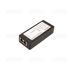 PoE-инжектор OSNOVO Midspan-1/300GA PoE-инжектор Gigabit Ethernet на 1 порт, мощностью до 30W. Совместим с оборудованием PoE IEEE 802.3af/at. Мощность PoE на порт - до 30W. Напряжение PoE - 48V(конт. 4,5(+), 7
