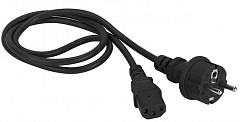  Шнур питания C13-Schuko прямая, 3х0.75, 220В, 10А, черный, 1.8 метра