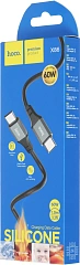Кабель Hoco Spear X86 TYPE-C TO TYPE-C USB Type-C (m)-USB Type-C (m) 1м черный коробка