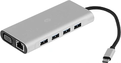 Стыковочная станция Digma DS-051 USB Type-C серебристый 1xHDMI 1xVGA 1xRJ-45 1xUSB Type-C 1xUSB 3.0 4xUSB