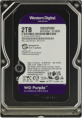Жесткий диск Western Digital Purple HDD 3.5" SATA 2TB, IntelliPower, 64MB buffer (DV&NVR), WD23PURZ, 1 year