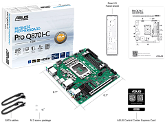 Материнская плата ASUS PRO Q870I-C-CSM, LGA1851, Q870, 2*DDR5, 2*SATA, 1*M.2, 3*USB 3.2, 2*USB 2.0, Type-C, 2*PCIx16, 2*DP+HDMI, mATX; 90MB1MPP-M0EAYC