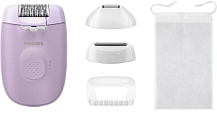 Эпилятор/ Эпилятор Philips BRE257/00 скор.:2 насад.:3 от электр.сети фиолетовый