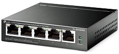  TP-Link Easy Smart гигабитный 5-портовый коммутатор с 4 портами PoE+, металлический корпус, настольная установка, бюджет PoE — 65 Вт