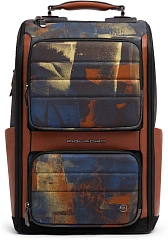 Рюкзак мужской Piquadro Oberon CA7278W150/CAMOCU коричневый/оранжевый нейлон/натур.кожа