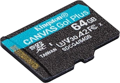 Флеш карта microSDXC 64GB Kingston SDCG4/64GBSP Canvas Go! Plus V30 A2 w/o adapter